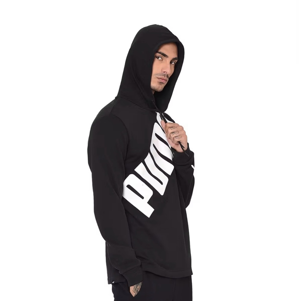 PUMA Big Logo Men's Black Hoodie - Picture 2 of 9